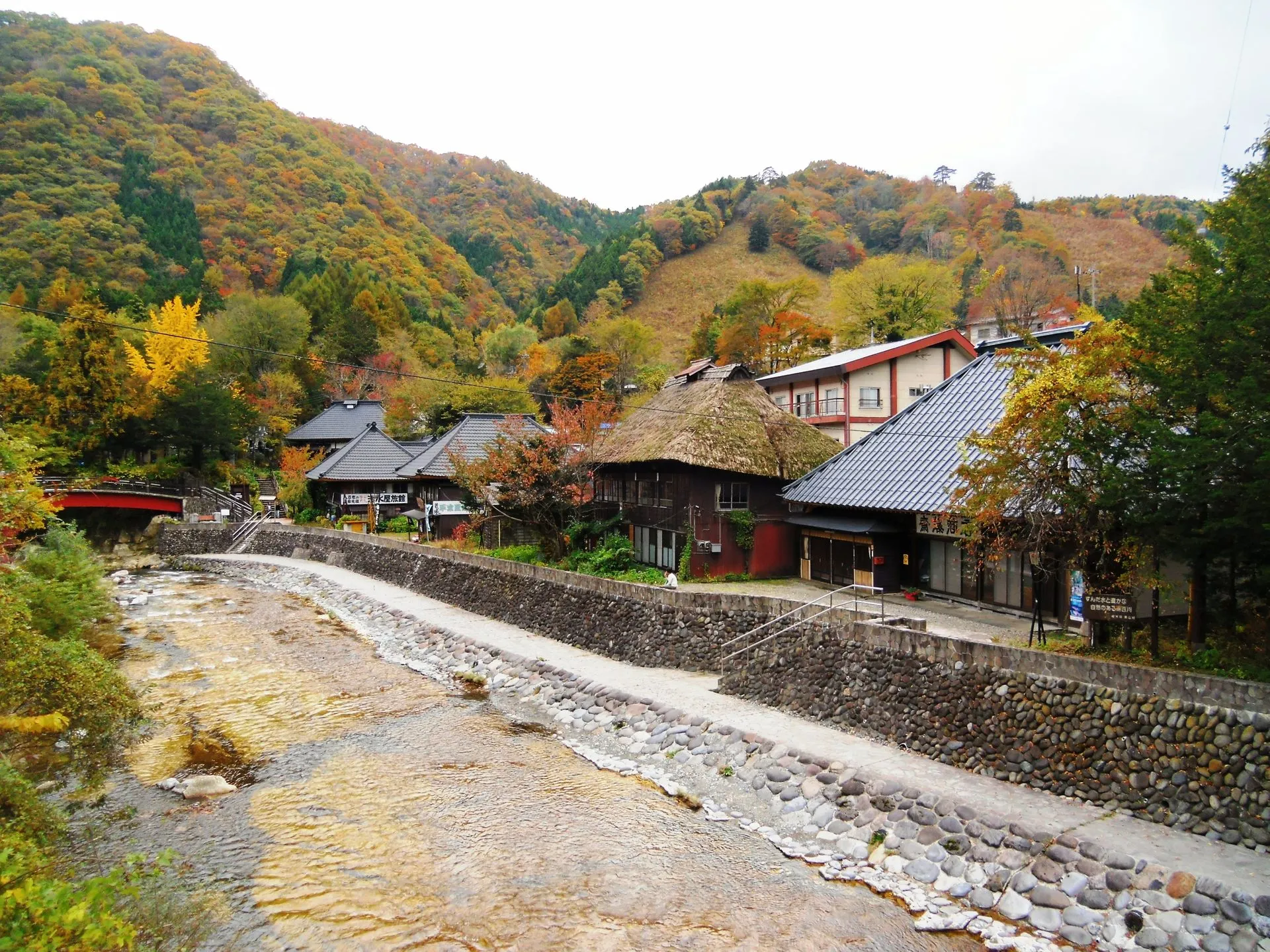 湯西川温泉の風景